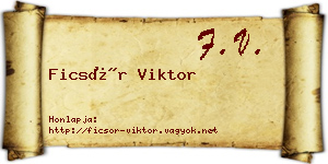 Ficsór Viktor névjegykártya