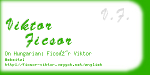 viktor ficsor business card